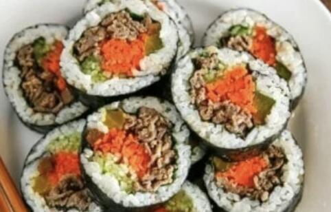 Warm Kimbap (Mushroom Japchae)